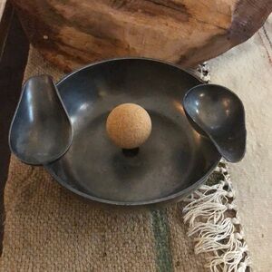 Vintage Etains Du Manior Paris pewter double holder tray